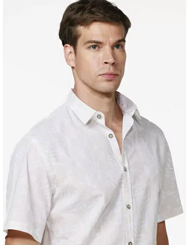 imagem de Camisa Floral  Areia/Branco