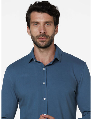 imagem de Camisa Oxford Piquet Azul Indigo