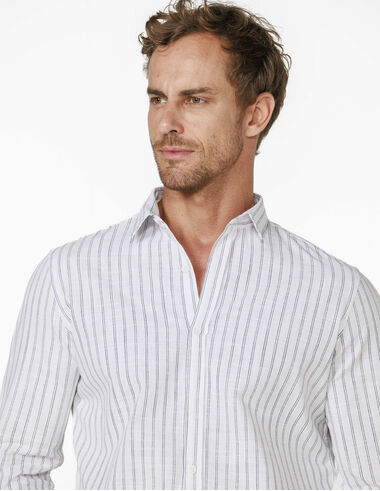 imagem de Camisa Slub Alghero Branco/Preto