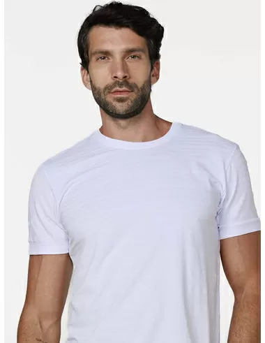 imagem de T-Shirt Malha Favo Stripes Branco