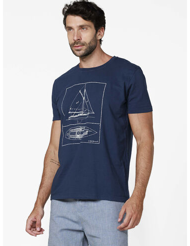 imagem de T-Shirt Silk Sailboat Marinho